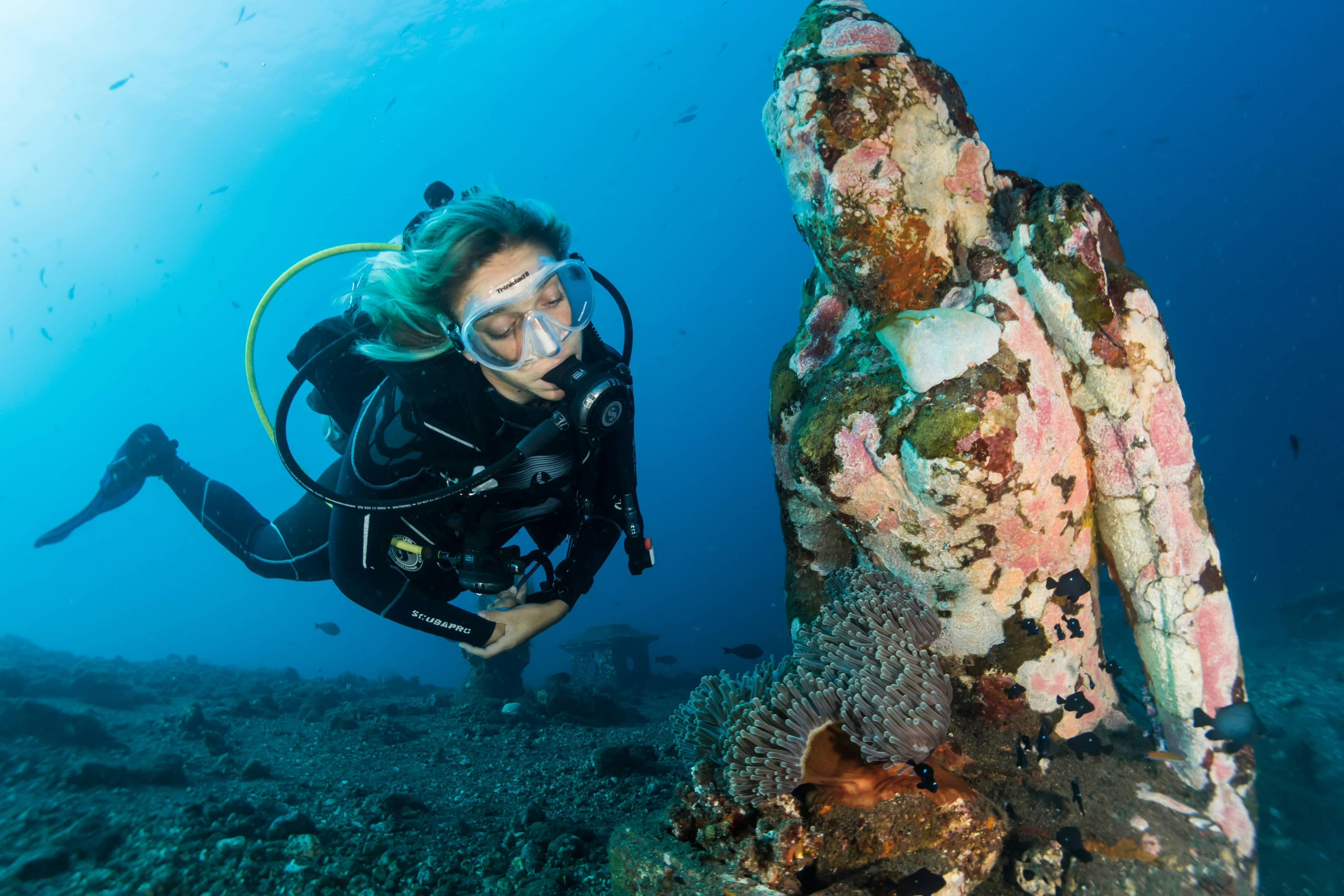 Scuba diver underwater in Bali