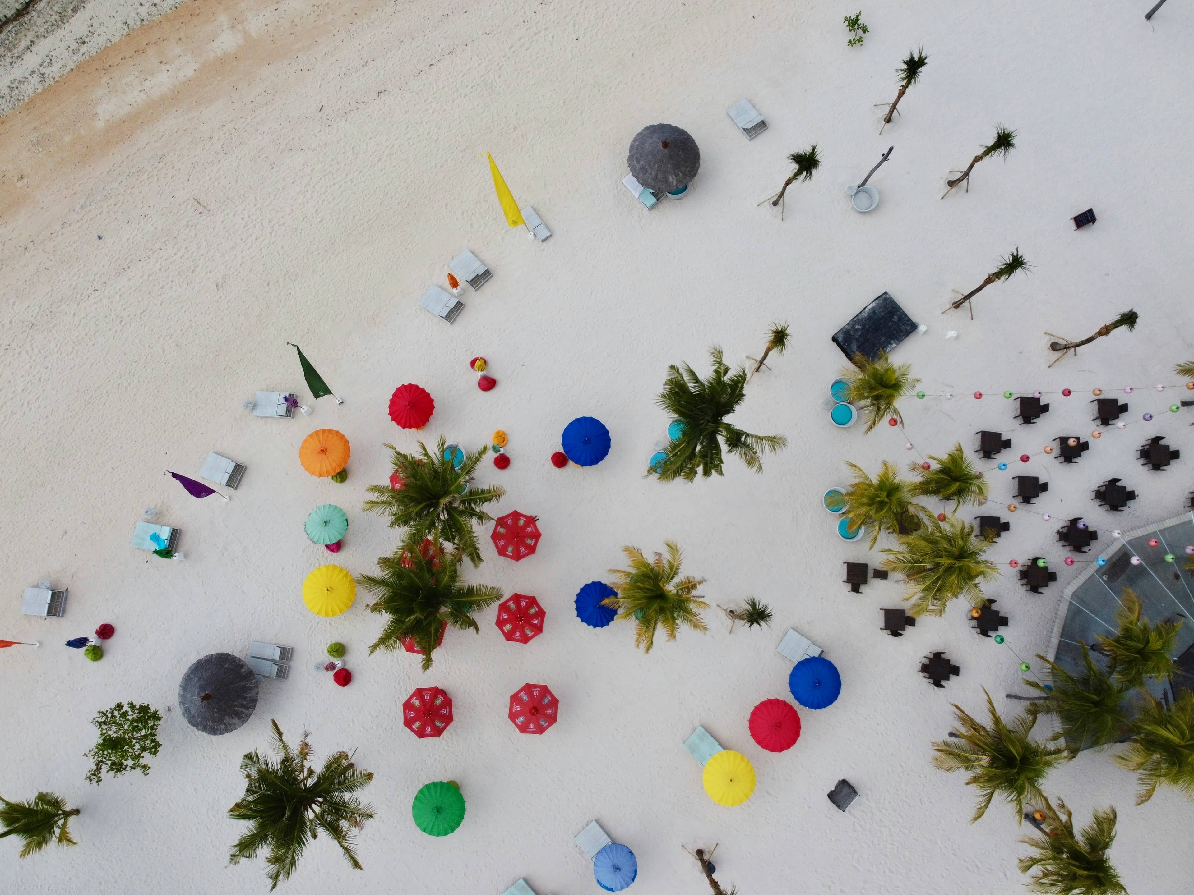 Aerial view of Nusa Lembongan's beach, Klungkung Regency, Bali